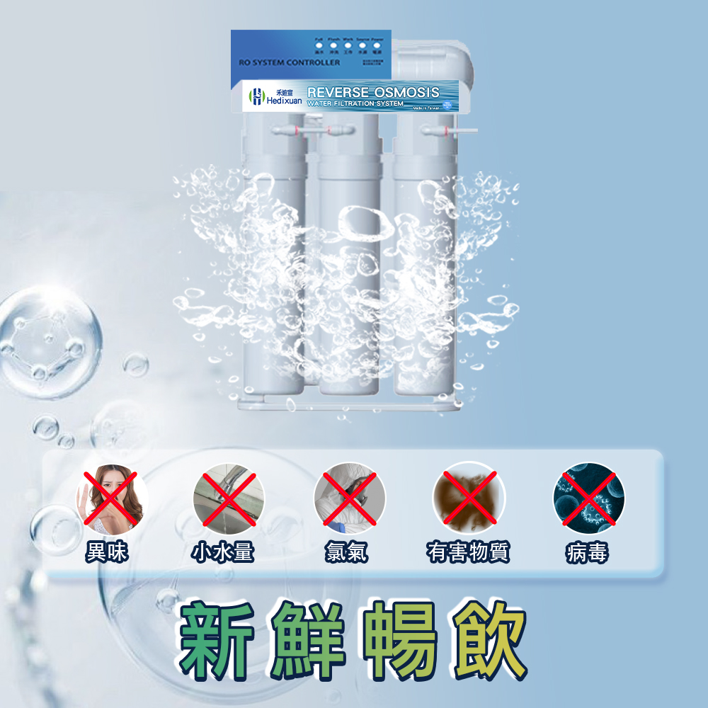 【禾迪宣】EGQ-8801 廚下淨水器大流量 快速裝水 每分鐘2100cc以上 過濾重金屬,氯等有害物質，0.1奈米精密過濾器