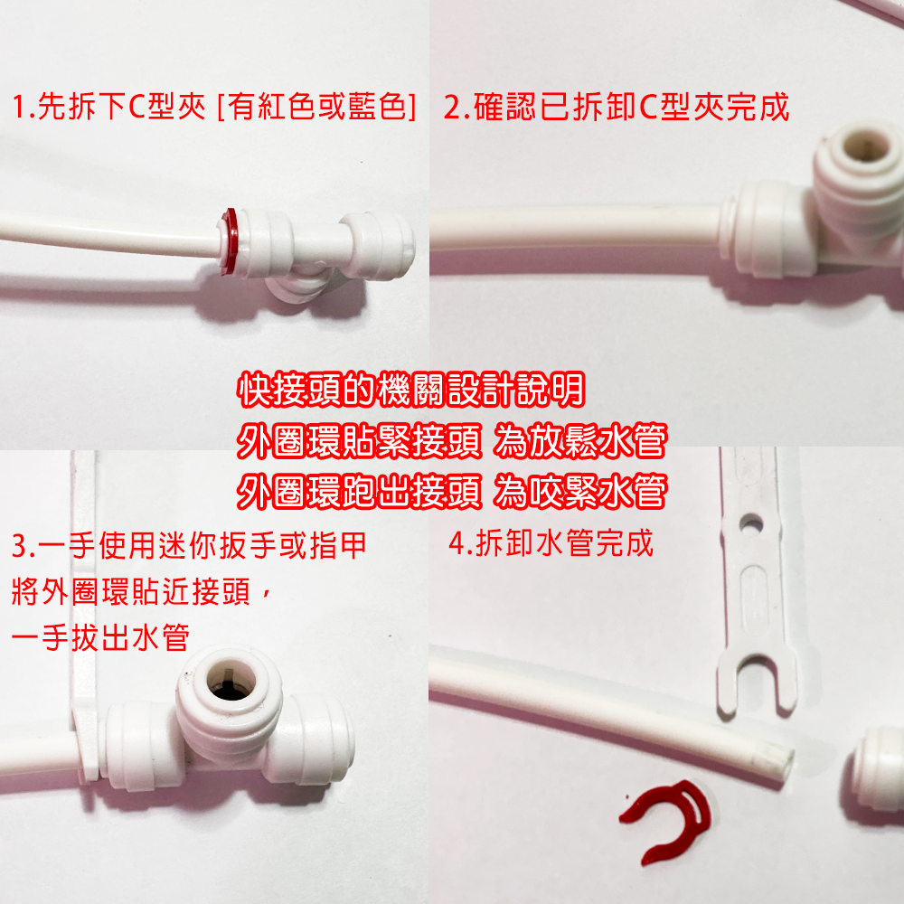 淨水器接頭、快接型零件拆卸教學-禾迪宣 Hedixuan，廚下淨水器，RO淨水，全戶淨水、餐飲淨水，淨水器台灣製造品牌，專注廚下生飲與飲水機，台中淨水、新竹淨水、新北淨水、台南淨水支援安裝